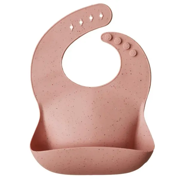 Mushie Silicone Bib Peach Terrazo