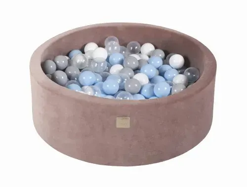 MeowBaby® Blue Bubbly Velvet Round Ball Pit + 200 balls