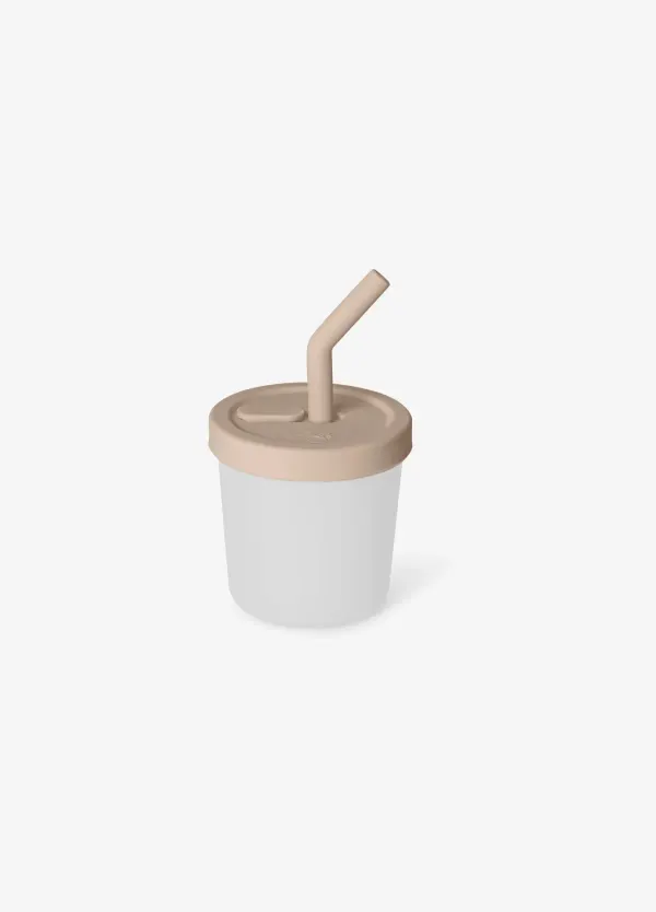 CITRON - Silicone cup cover & straw - Beige (*CUP NOT INCLUDED)