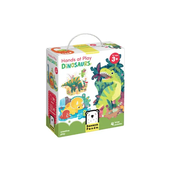 Banana Panda Dinosaur Puzzle - Hands at Play - 4 Large Puzzles