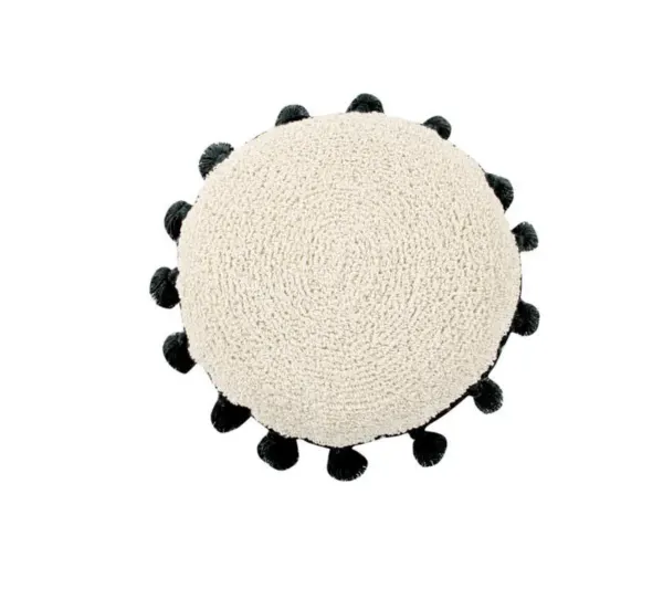 Lorena Canals Washable Cushion Circles Nude and Black