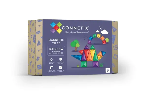 Connetix Magnetic Tiles STEAM toy - Mini Pack - 24pc - Rainbow Connetix Magnetic Tiles STEAM toy - Mini Pack - 24pc - Rainbow