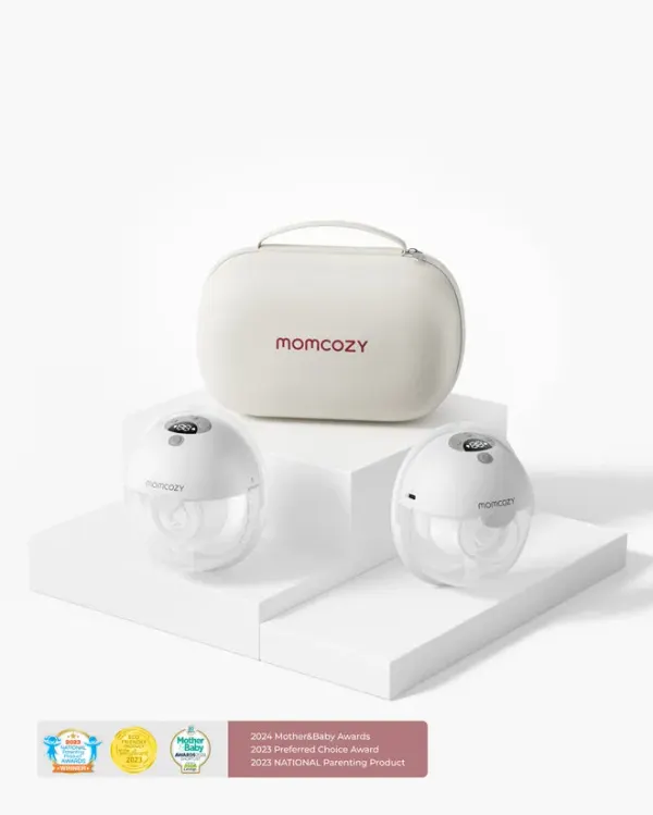 MOMCOZY M5 Wearable Breast Pump - Double (Red)