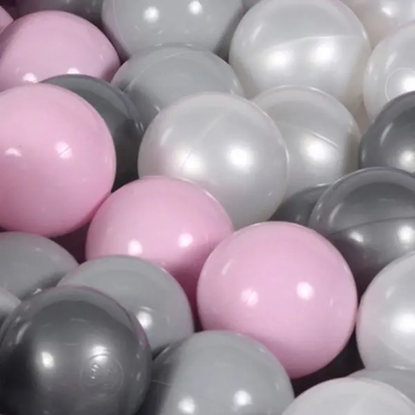 MeowBaby® Pink Pearl Velvet Round Ball Pit + 200 balls 2