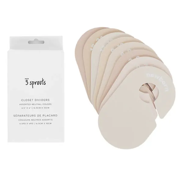 3 Sprouts closet dividers (newborn to 24 months) - neutral