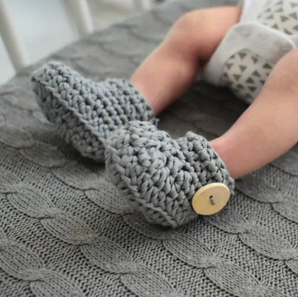 MAYLILY Baby Booties - Knitted Grey 2