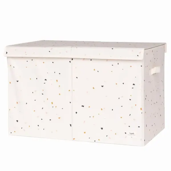 3 Sprouts terrazzo cream recycled fabric folding storage chest