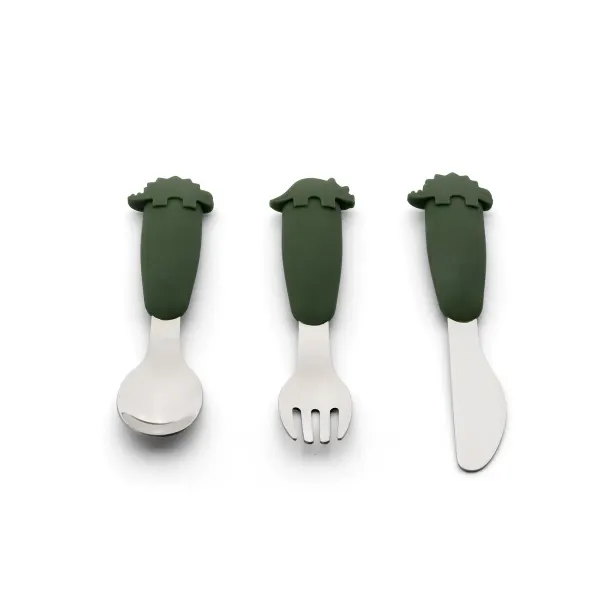 CITRON -Cutlery Set (stainless steel) - 3 piece - Dino Green