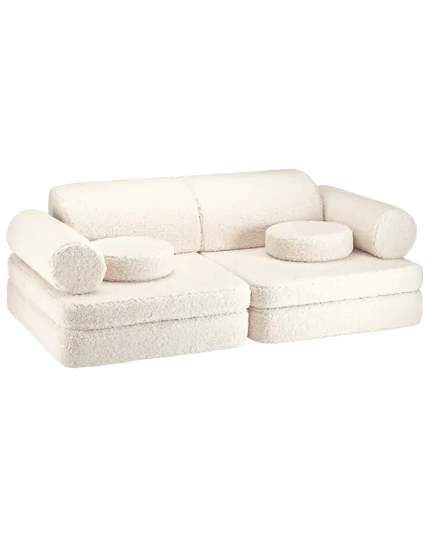 Wigiwama Settee Kids Sofa - Cream White Boucle