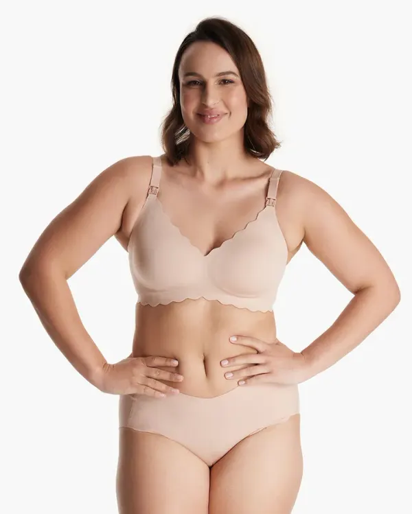 Momcozy Jelly Strip Support Nursing Bra Oyster Pink