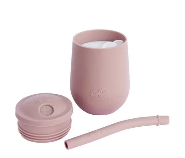 ezpz Mini Cup + Straw Training Set Blush Pink 2