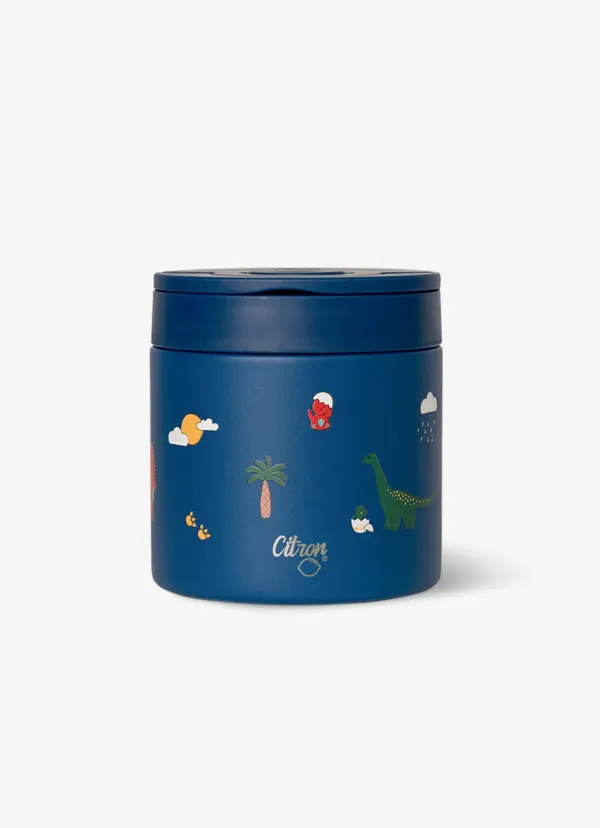 CITRON Insulated Food Jar 350ml - Blue Dino