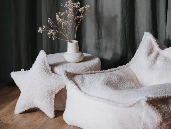 Wigiwama Beanbag Chair - Teddy Cream White Boucle 2