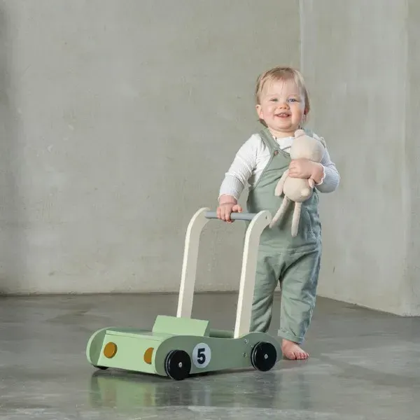 Jabadabado Baby Walker Green Racer Teddy - with Soft toy included 2