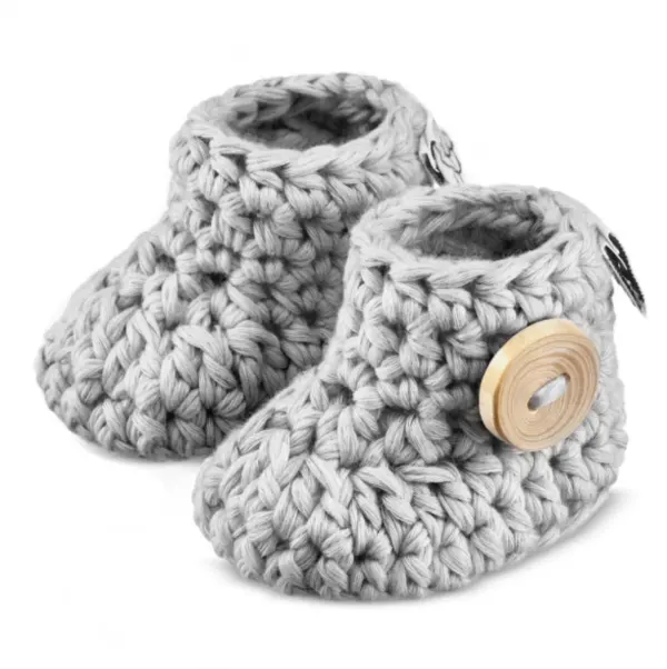 MAYLILY Baby Booties - Knitted Grey