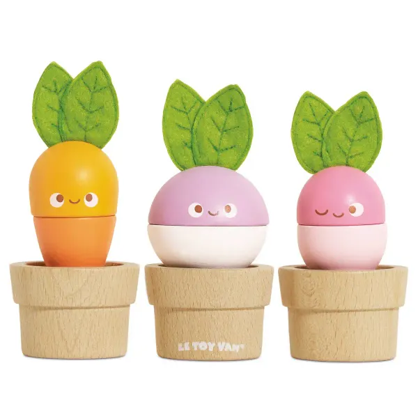 Stacking Wooden Veggies: Stack, Cut, Plant