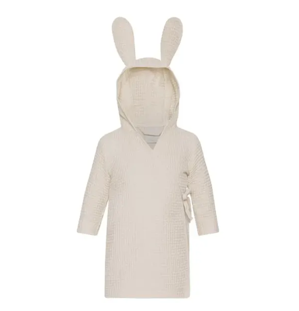 Vanilla Copenhagen - Vanilla Waffle - Baby Hooded Bathrobe - Age1 - 2 Oeko Tex