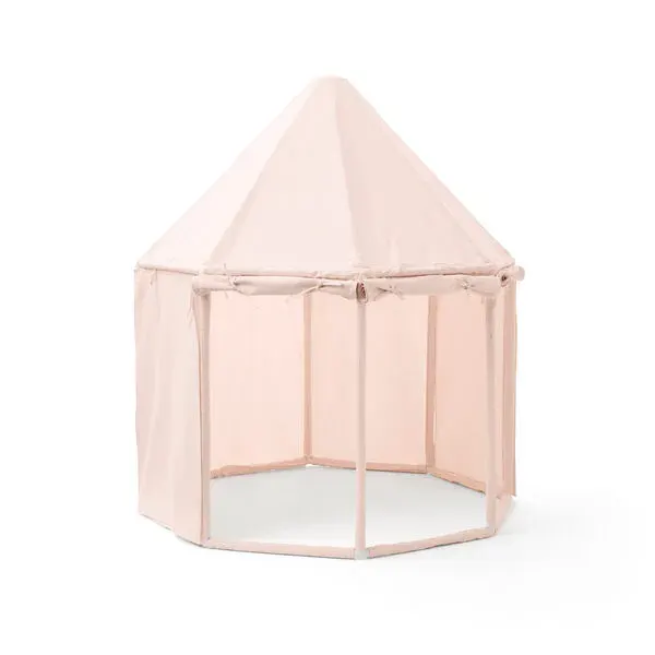 Kids Concept Pavilion Tent with Round Cotton Playmat Blush Pink
