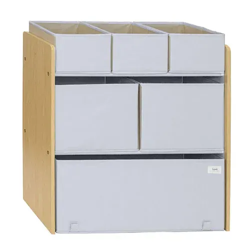 3 Sprouts grey recycled fabric multi-bin toy organizer