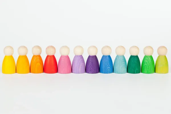 Grapat - 12 Nins - Wooden Peg Dolls - Medium size 2