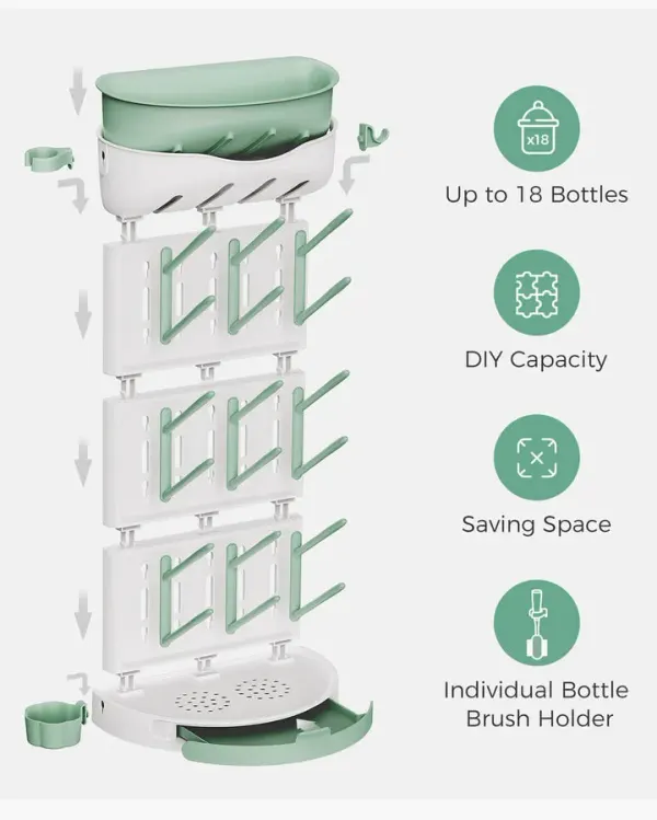 Momcozy Larger Bottle Drying Rack for 18 Bottles 2
