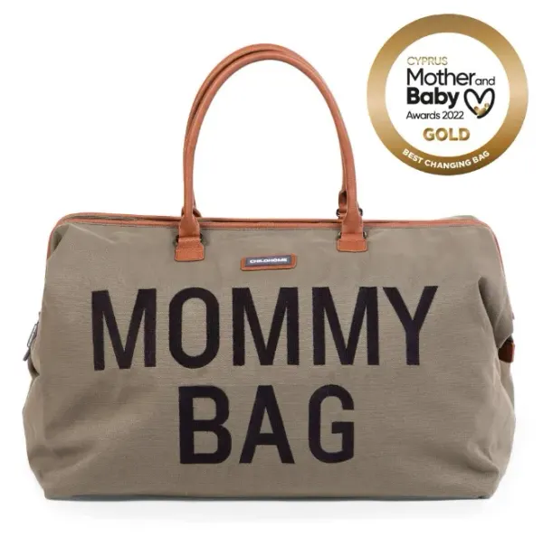 Childhome Mommy Bag Nursery Bag Grey Canvas Khaki