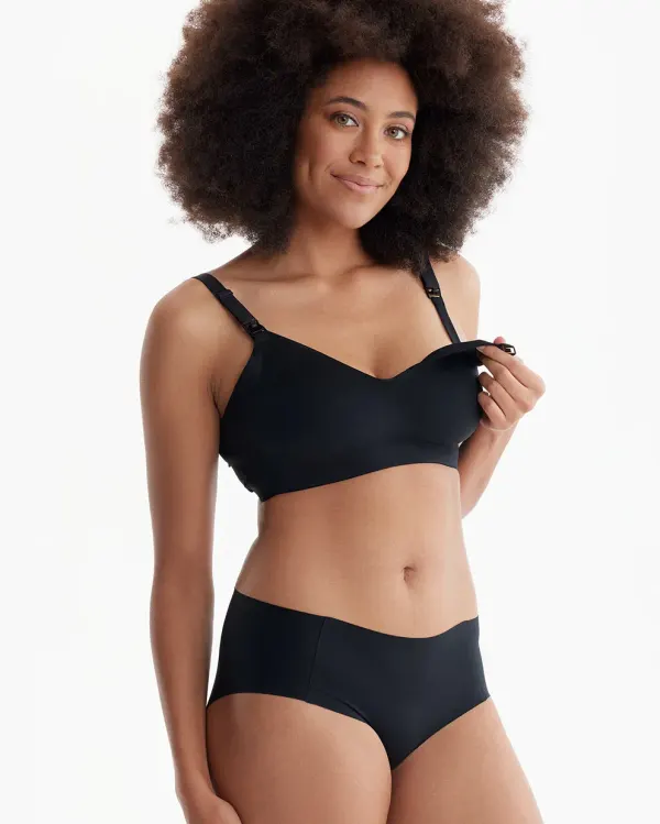 Momcozy Classic Ultra Soft Nursing Bra Black L