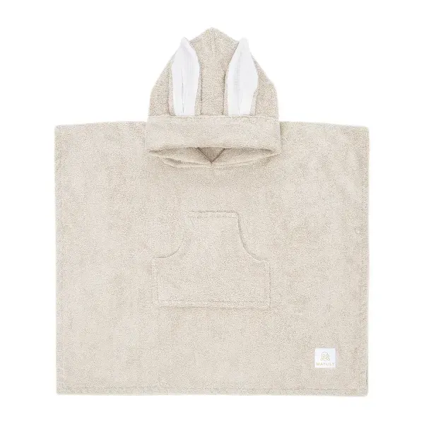 MAYLILY Bamboo Poncho Bunny Towel Beige