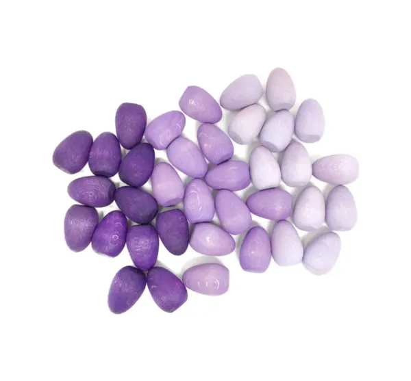 Grapat 36 Piece Mandala Wooden Eggs - Purple Tones 2