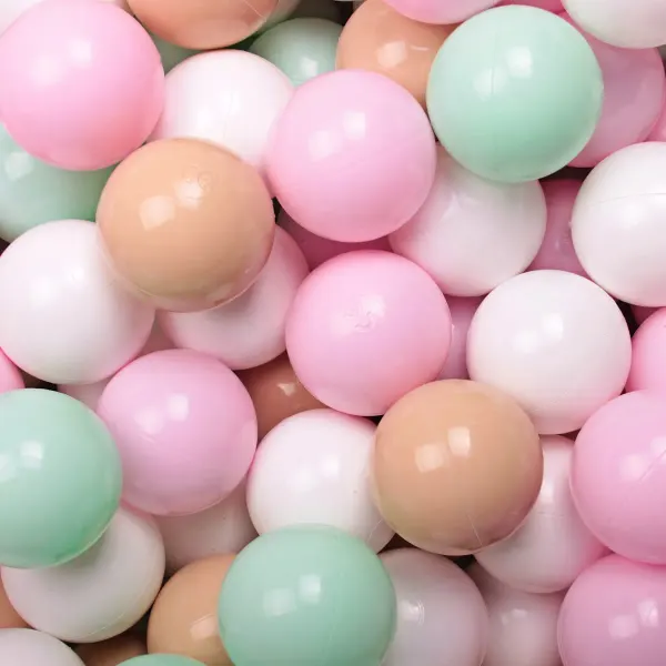MeowBaby® Boho Pastels Velvet Beige Round Ball Pit +200 Balls 2