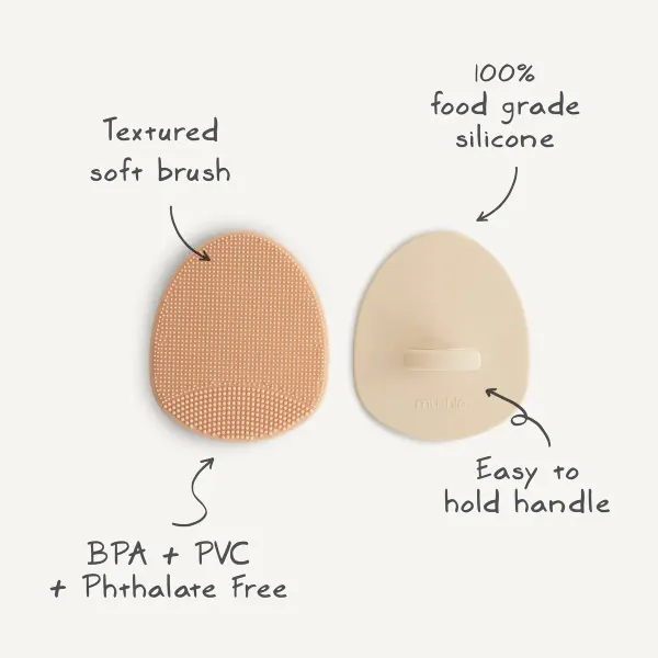 Mushie Cradle Cap Brush 2- Pack 2