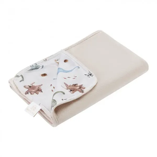 Maylily Blanket - Dino Beige (Minky & Bamboo)