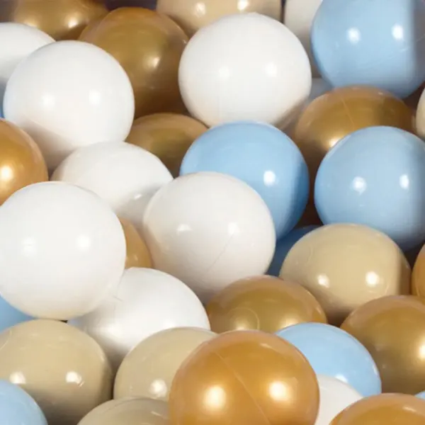 MeowBaby® Prince BabyBlue Velvet Ball Pit + 200 Balls(BabyBlue/Gold/Beige/White) 2