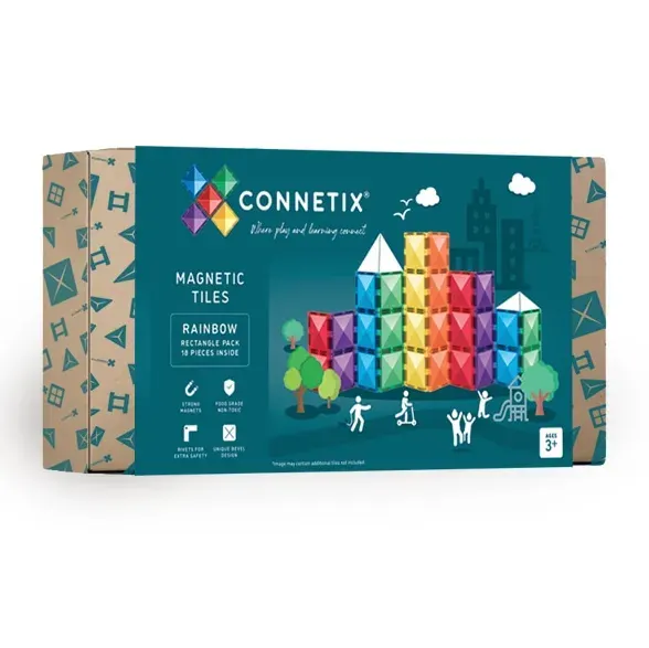 Connetix Magnetic Tiles STEAM toy - Rectangle Pack - 18pc - Rainbow Connetix Magnetic Tiles STEAM toy - Rectangle Pack - 18pc - Rainbow