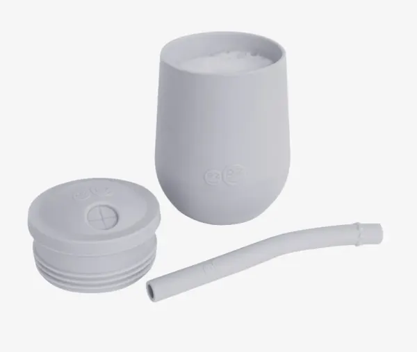 ezpz Mini Cup + Straw Training Set Pewter 2