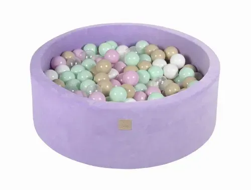 MeowBaby® Lilac Flowers Velvet Round Ball Pit + 200 balls
