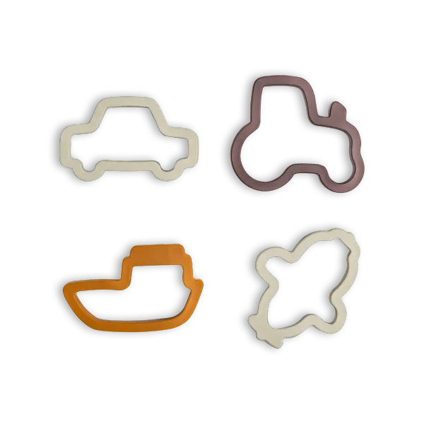 CITRON Sandwich/Cookie Cutters - Car, Truck, Plane, Ship (Set of 4)
