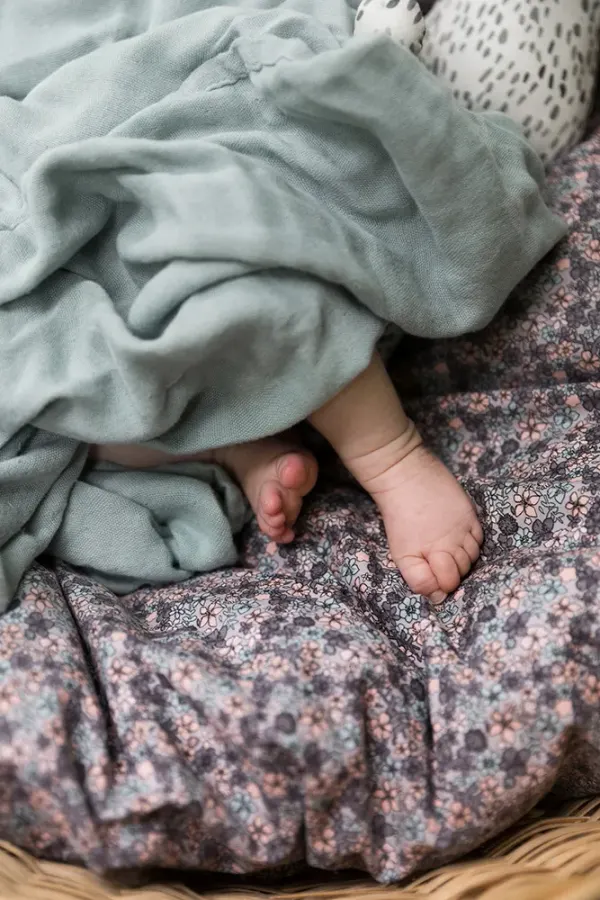 ELODIE - Bamboo Muslin Blanket - Mineral Green 2 ELODIE - Bamboo Muslin Blanket - Mineral Green 2