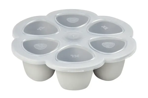 BEABA Silicone Multiportion Food Storage Pots - Grey