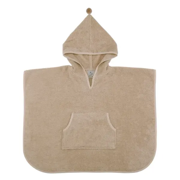 Vanilla Copenhagen - Poncho w Pom-Pom (Oeko Tex 100% cotton) - Oak 2 - 6 years