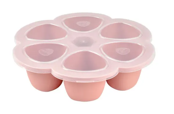 BEABA Small (90ml) Silicone Multiportion Food Storage Pots - Blush