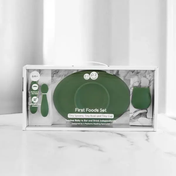 ezpz First Foods Set in Sage 2