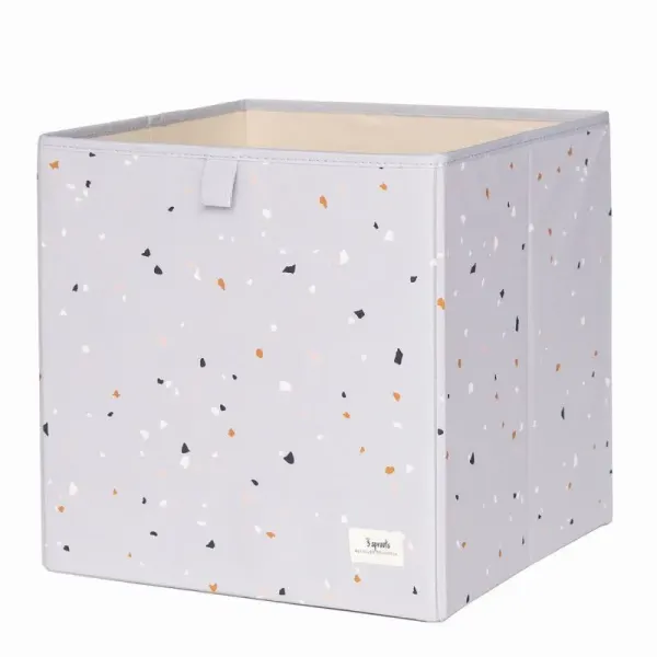 3 Sprouts terrazzo gray recycled fabric storage box