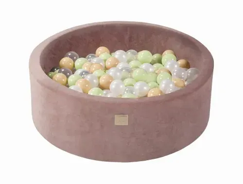 MeowBaby® Tropicana Beige Velvet Round Ball Pit + 200 balls