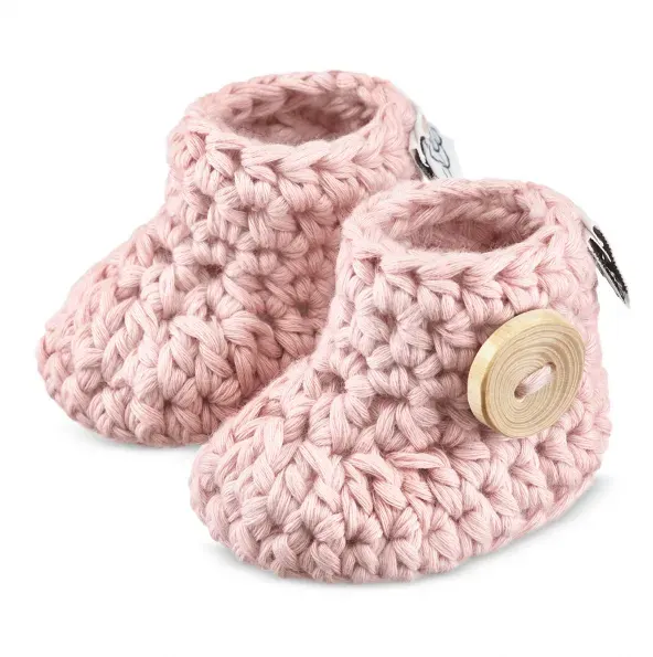 MAYLILY 100% Organic Cotton Baby Booties - Dusty Pink