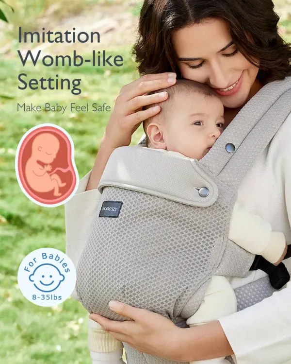 Momcozy Baby Carrier - Ergonomic - Air Mesh Grey (3 - 24 months) 2