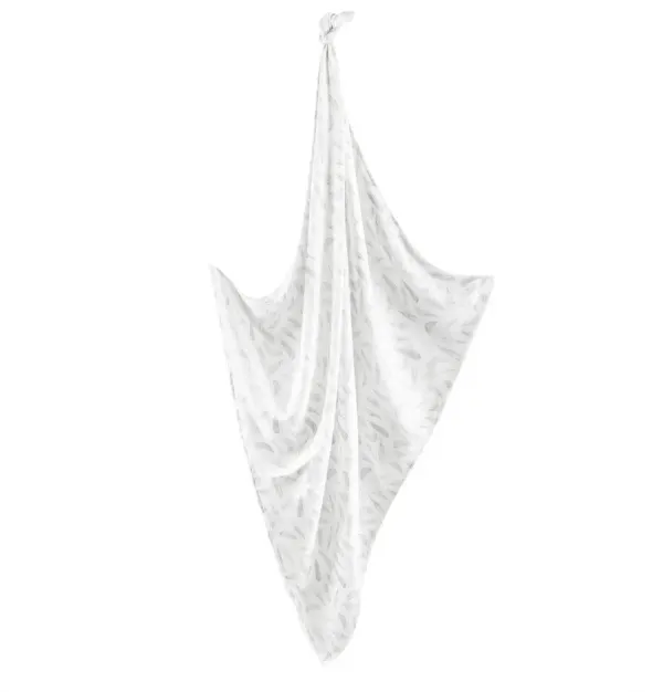 MAYLILY Anti-Mosquito Bamboo Muslin Swaddle - Silver Feathers 120x120