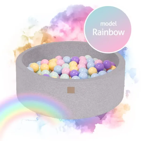 MeowBaby® Rainbow Cotton Round Ball Pit + 250 balls