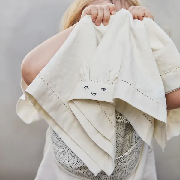 ELODIE - Baby Napkins 2 pieces - Lily White/Warm Sand 2