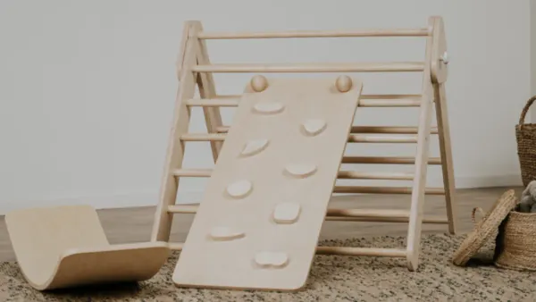 Leg & Go Swedish Wall & Pickler Triangle Set 2in1 - Natural 2